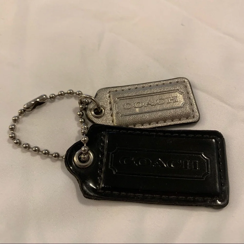 NWOT Coach Patent and Metallic Leather Keyring Bag Charms
